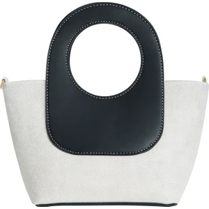 Almaria Siyah Kanvas Yavrulu Kadın El, Kol ve Omuz Çantası