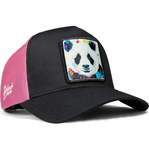 V1 Trucker Panda - 7bs Kod Logolu Unisex Siyah-Pembe Şapka