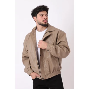 Oversize Bel Lastikli Suni Deri Mont ARW-OVR-50372