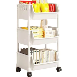 3 Katmanlı Ev Atıştırmalıkları Depolama Kitaplık, Araba Depolama Rafı, Depolama Rafı Mutfak Meyve ve Sebze Sepeti (Yurt Dışından)