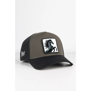 V1 Trucker At - 4 Kod Logolu Unisex Siyah Siperli Siyah-Haki Şapka (Cap)