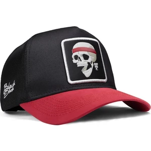 V1 Trucker Kurukafa - 2 Kod Logolu Unisex Kırmızı Siperli-Siyah Şapka