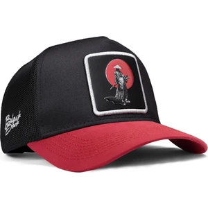 V1 Trucker Samuray - 10 Kod Logolu Unisex Kırmızı Siperli-Siyah Şapka