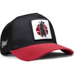 V1 Trucker Samuray - 9 Kod Logolu Unisex Kırmızı Siperli-Siyah Şapka