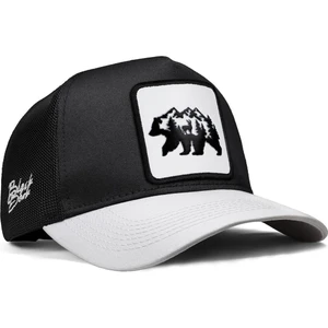 V1 Trucker Ayı - 7bs Kod Logolu Unisex Beyaz Siperli-Siyah Şapka
