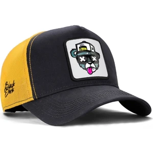 V1 Trucker Ayı - 6 Kod Logolu Unisex Koyu Antrasit-Sarı Şapka (Cap)