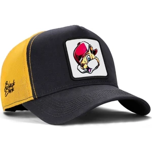 V1 Trucker Kedi - 1bs Kod Logolu Unisex Siyah-Pembe Şapka