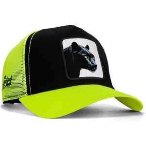 V1 Trucker Panter - 4 Kod Logolu Unisex Neon Siperli Neon-Siyah Şapka (Cap)