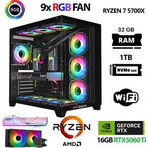 SOVA X40 Ryzen 7 5700X 32GB 1tb M.2 Nvme SSD 16GB RTX5060TI Sıvı Soğutmalı Masaüstü Oyuncu Bilgisayarı