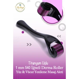 Titanyum Uçlu 1 mm 540 Iğneli Dermaroller Yüz ve Vücut Yenileme Masaj Aleti