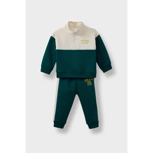 Erkek Bebek 2'li Takım Baskılı Okul Fermuarlı Sweatshirt Eşofman Altı F3260A525AU