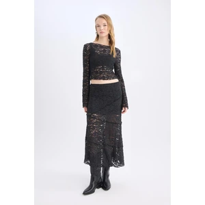 Coool A Form Yüksek Bel Dantel Maxi Etek E1795AX24WN