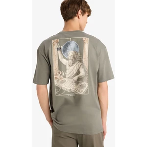 %100 Pamuk Boxy Fit Rahat Kesim Bisiklet Yaka Sırt Baskılı Kısa Kollu Tişört