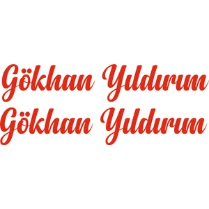 Kişiye Özel 2 Adet İsim Soyisim El yazısı Araba Motosiklet Sticker