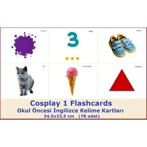 Nüans Publishing Cosplay 1 Flashcards - Okul Öncesi İngilizce Kelime Kartları (78 ad