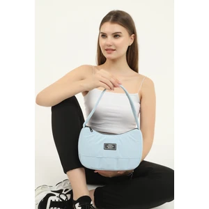 Shaka Mavi U11 Kanvas Kumaş, Fermuarlı Tek Bölmeli , Baget Model El, Kol Ve Omuz Çantası