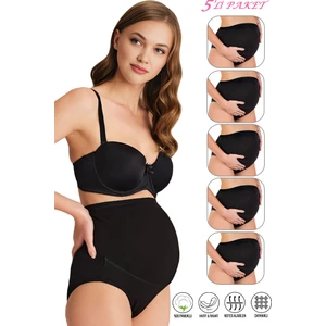 Özkan 23582 5'li Paket Kadın Pamuklu Likralı Süprem Hamile Lohusa Yüksek Bel Bato Külot