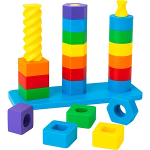 Mooiebaby's Organik 3D Baskı Renkli Şekil Eşleştirme Oyuncağı - Eğitici Aktivite Seti - Ince Motor Gelişimi