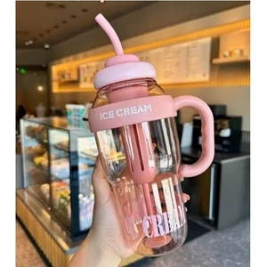 Ice Cream Detox Su Şişesi – 1300ML Bpa Free Big Mug Ice Bottle -Spor Matara