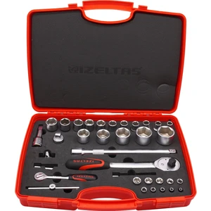 1113001038 Izeltaş 1/4" - 1/2" 35 Parça Altı Köşe Lokma Anahtar Tk.