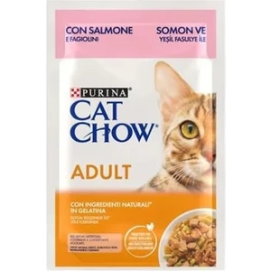 Cat Chow Yetişkin Kedi Somonlu ve Yeşil Fasulyeli Yaş Mama 85 gr