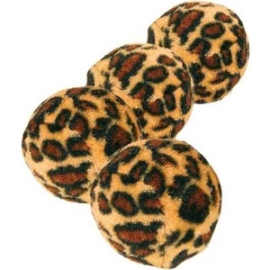 Leopar Desenli Top Kedi Oyuncağı 4 Adet 4 Cm