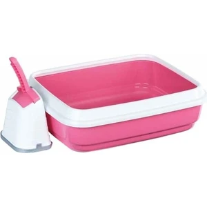 Imac Duo Açık Kedi Tuvalet Kabı ve Kürek Pembe