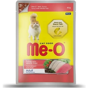 Meo Adult Jöle Ton Balık ve Beyaz Balıklı Yetişkin Konserve Kedi
