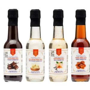 Nish Vanilya, Karamel, Beyaz Çikolata, Çikolata Aromalı Şurup 4X250 ml - Pet Şişe