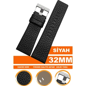 22MM 24MM 26MM 27MM 28MM 29MM 30MM 32MM Diesel Saat Uyumlu Siyah Renk Deri Saat Kordonu Dzs