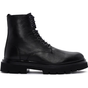 Erkek Siyah Fermuarlı Deri Casual Bot 25WFD620318