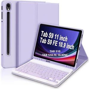 Samsung Galaxy Tab S10 Lite FE/S10/S9 FE/S9 Kılıf Kablosuz Klavyeli Case Mobax Türkçe(12.4inç Değildir)