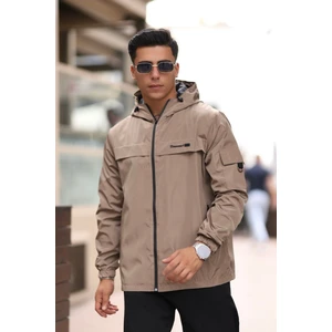 Erkek Yağmurluk Su Geçirmez Kapüşonlu Mont
