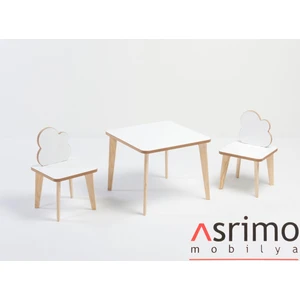 Yaz Sil Yüzeyli Çocuk Aktivite Masa Sandalye Takımı - Çift Bulut Sandalye