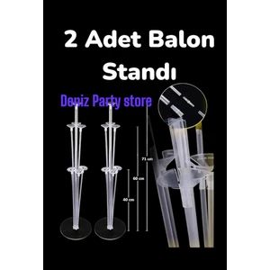 2 Adet Ayaklı Balon Standı 7 Çubuklu 2 Li Set ( Balon Hariçtir. )