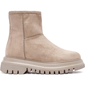 Kadın Bej Fermuarlı Süet Bot 25WFE250110