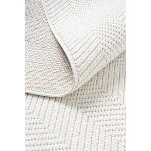 Posıtano Krem Renk Zigzag Model Yumuşak Bukleli ve Püsküllü Dekoratif Makine Dokuma Halı Oturma Odası Salon Mutfak Antre