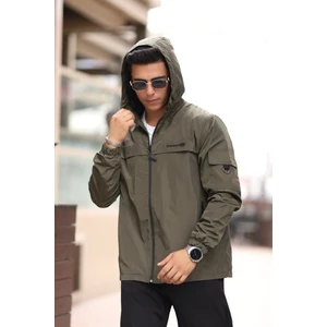 Erkek Yağmurluk Su Geçirmez Kapüşonlu Mont