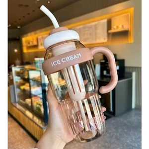Ice Cream Detox Su Şişesi – 1300ML Bpa Free Big Mug Ice Bottle -Spor Matara