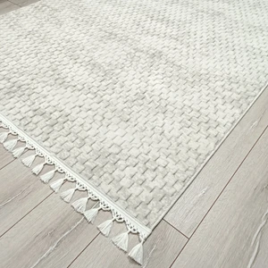 Püsküllü Kaymaz Taban Halı Koridor Mutfak Yolluk Makinede Yıkanabilir