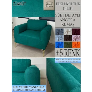 Süet Detaylı Angora Kumaş Tekli Komple Giydirme Tekli & Berjer , Bohem, Porto, Vb Model Koltuk Kılıfı