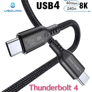 1-Metre Thunderbolt 4  E-Marker Akıllı Çip Usb 4.0 240W 40Gbps 8K 60Hz Type-C Görüntü Aktarım ve Hızlı Şarj Data Video Kablosu Ce Lisanslı Orjinal