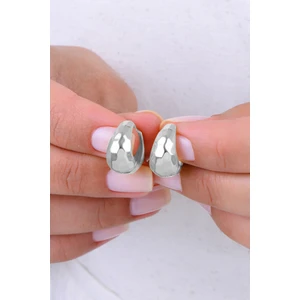 Gümüş Rodyumlu Üzeri Desenli Kavisli Halka Küpe SGTL12992RODAJ