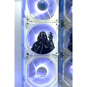 Darth Vader Beyaz Çerçeveli 120X120 mm Oyun Pc Aksesuarı, Masaüstü Bilgisayar Fan Kapağı Gaming