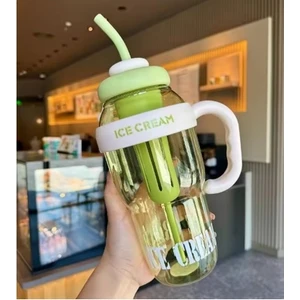 Ice Cream Detox Su Şişesi – 1300ML Bpa Free Big Mug Ice Bottle -Spor Matara