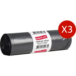 Jumbo Boy Siyah Ağır Sanayi Çöp Torbası 10LU x 3 Adet