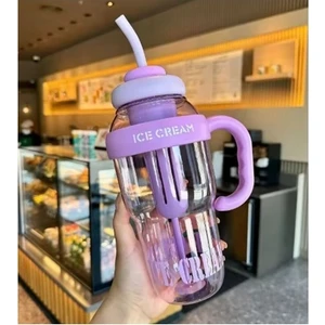 Ice Cream Detox Su Şişesi – 1300ML Bpa Free Big Mug Ice Bottle -Spor Matara