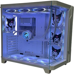 Kuromi Karakterli 7 Argb Fanlı 850W 80 Plus Bronz Power'lı 360MM Sıvı Soğutmalı Beyaz Akvaryum Kasa