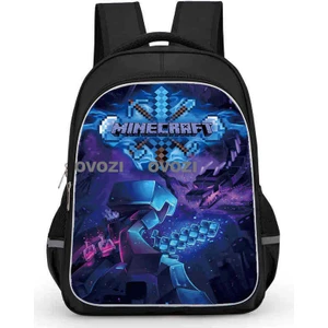 Ovozı 40CM Minecraft Öğrenci Okul Çantası Rahat Omuz Çantası (Yurt Dışından)