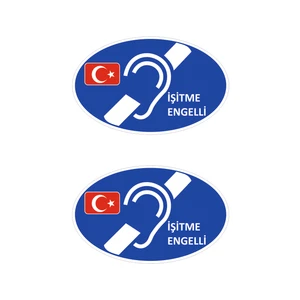 Işitme Engelli Oto Sticker Araç Etiketi 2 Adet